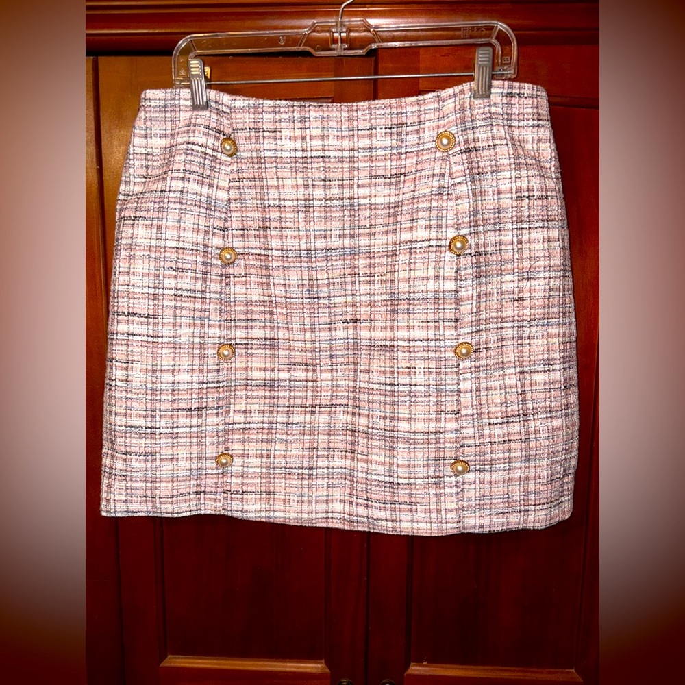 Pink Lily White and Pink Mini Pencil Skirt #1277